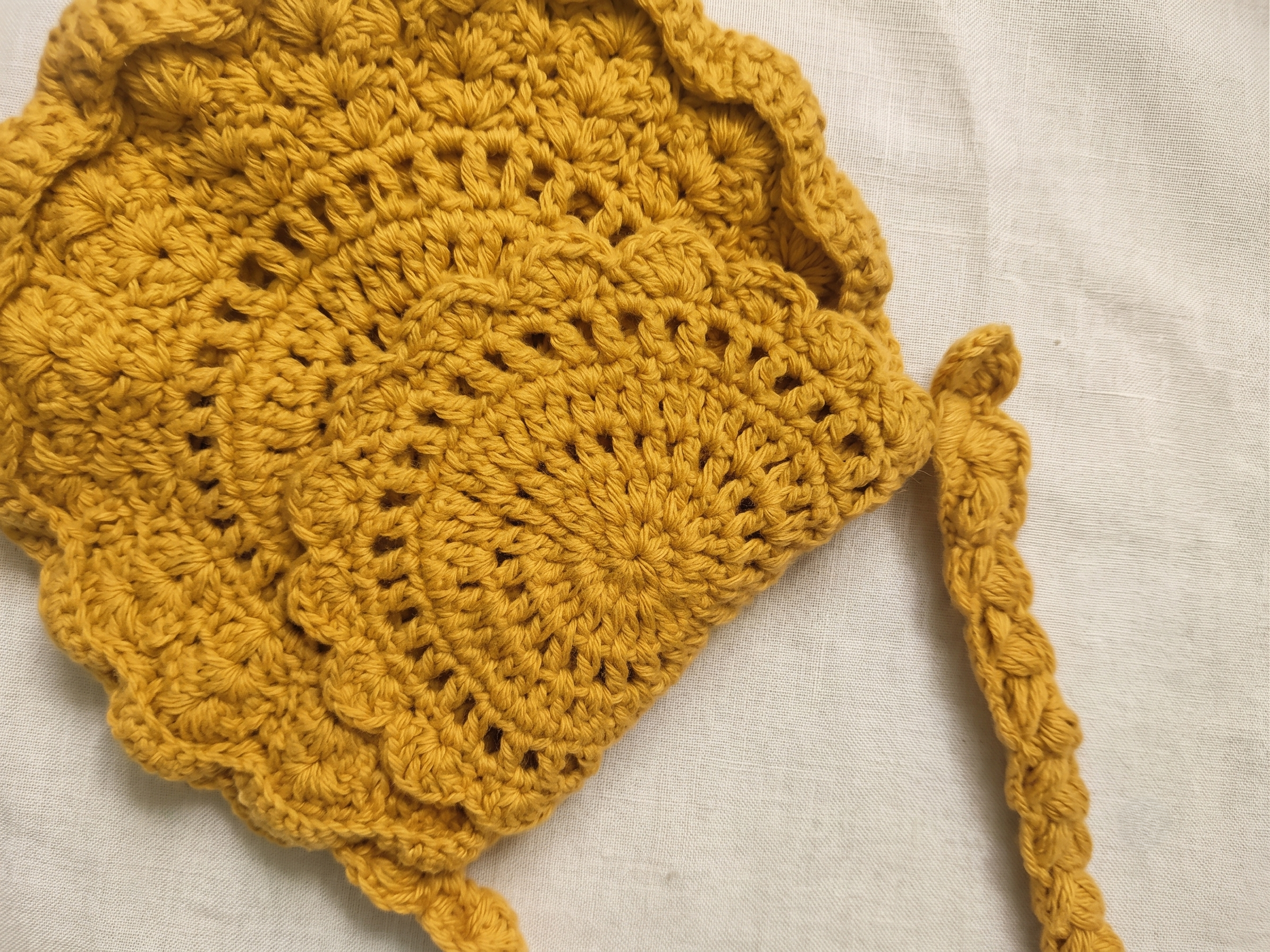 Mustard Scalloped Crossbody Bag - Scalloped Flap Detail